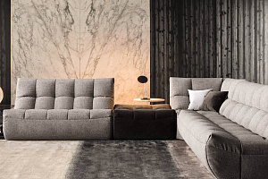 Комплект бескаркасных диванов ДеИтали в гостиную, серый модульный диван для отдыха, доставка по всей России